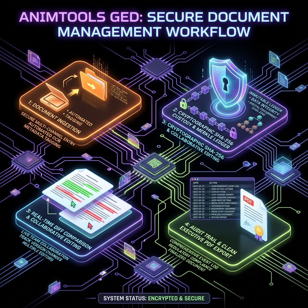 Infográfico do Fluxo de Trabalho Seguro do Animtools GED